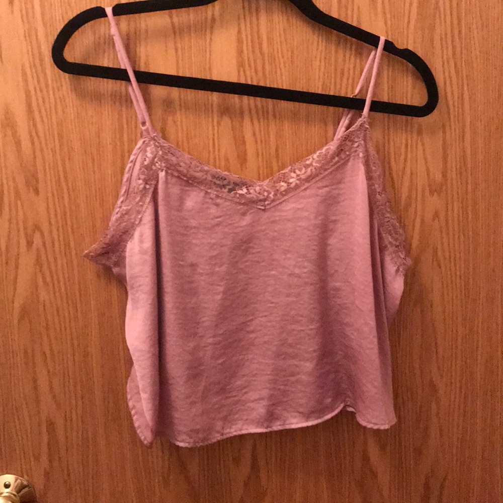 Pink Lace Crop Tank